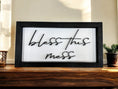 Load image into Gallery viewer, Framed Bless This Mess Wood Shadow Box Sign Mitten State Woodworks LLC
