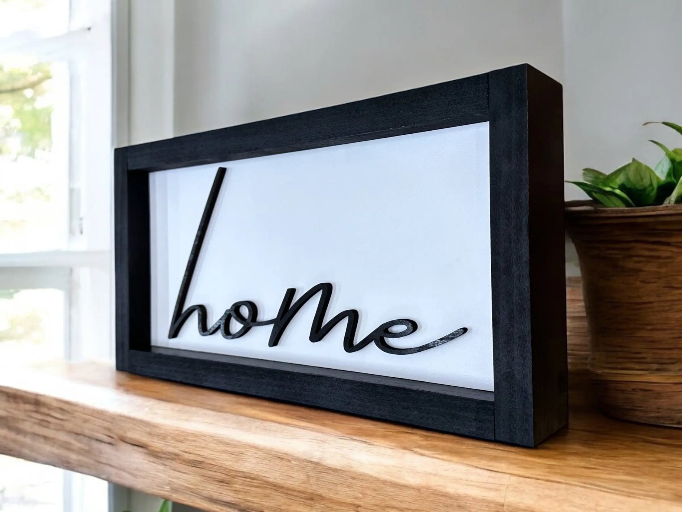 Framed Home Wood Shadow Box Sign Mitten State Woodworks LLC