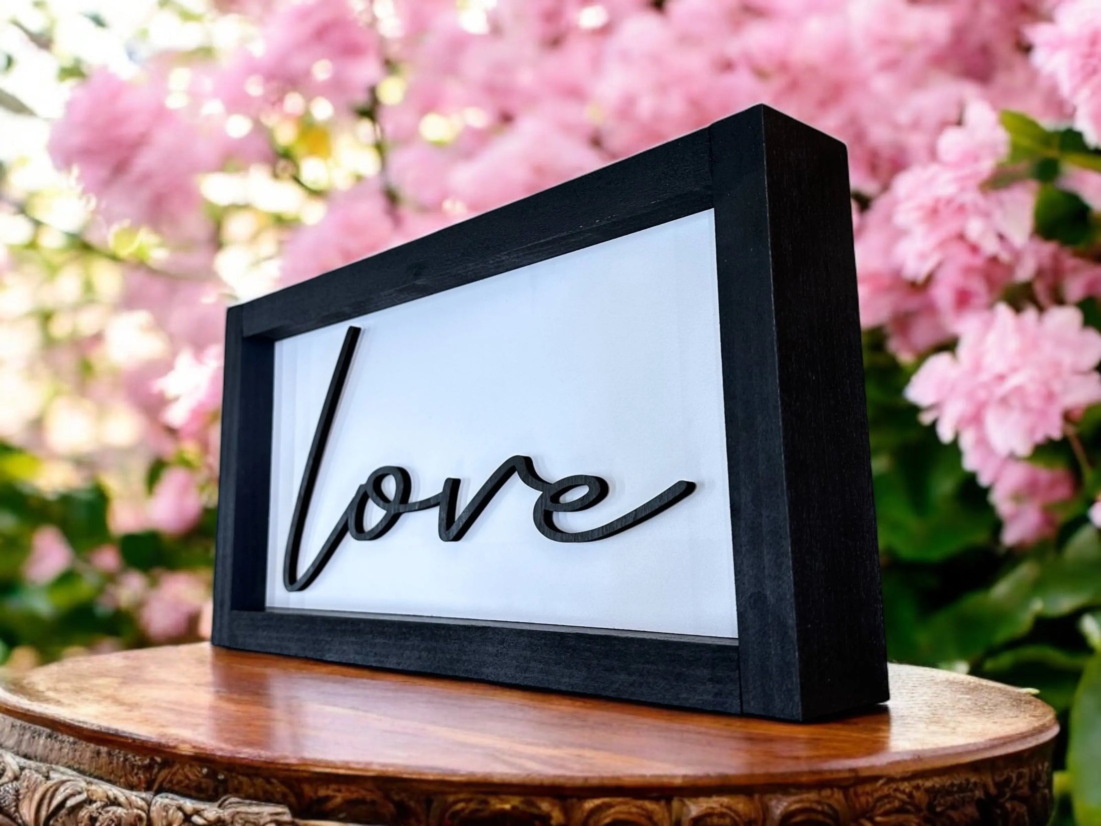 Framed Love Wood Shadow Box Sign Mitten State Woodworks LLC