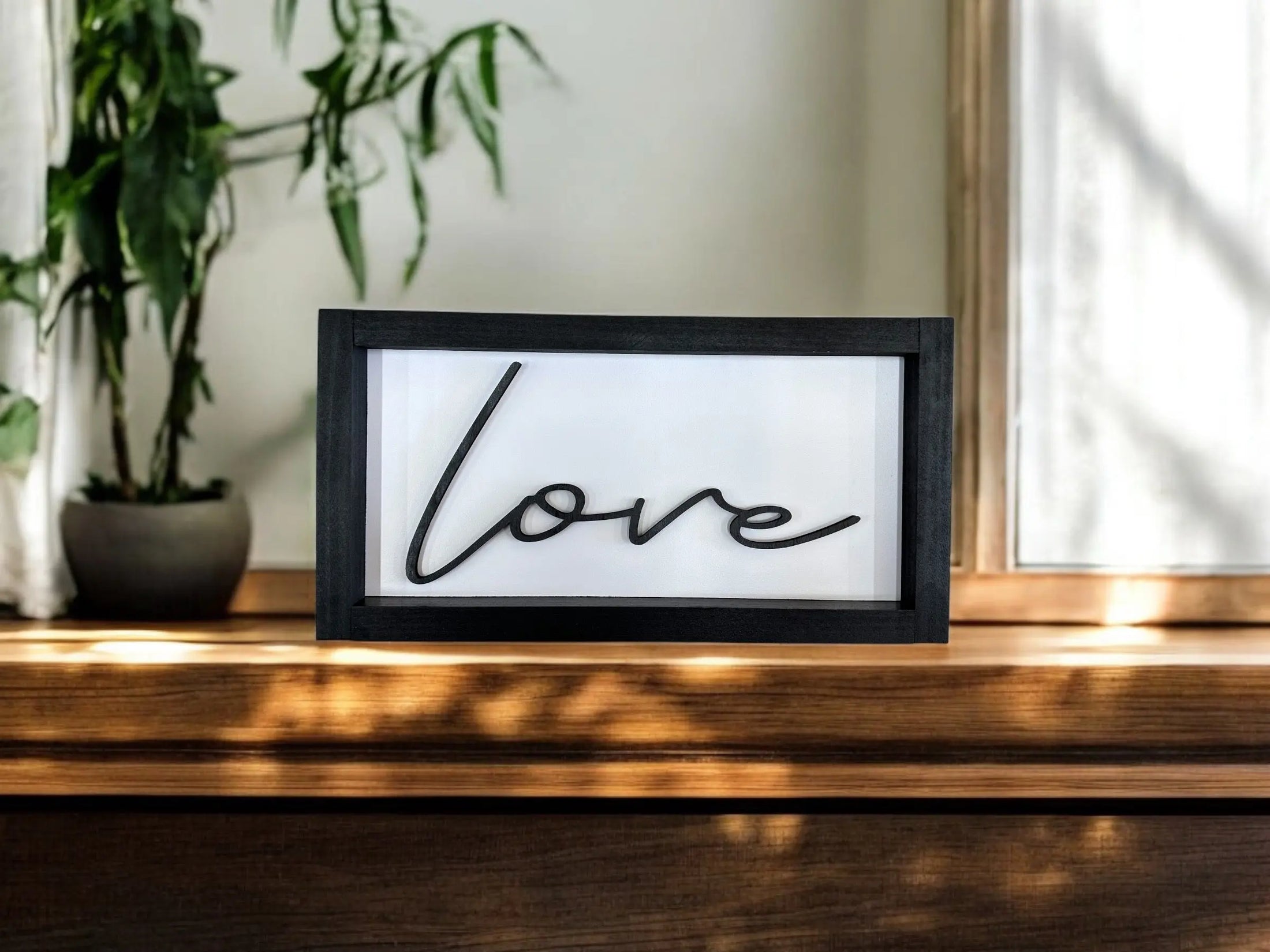 Framed Love Wood Shadow Box Sign Mitten State Woodworks LLC