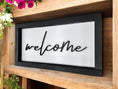 Load image into Gallery viewer, Framed Welcome Wood Shadow Box Sign Mitten State Woodworks LLC
