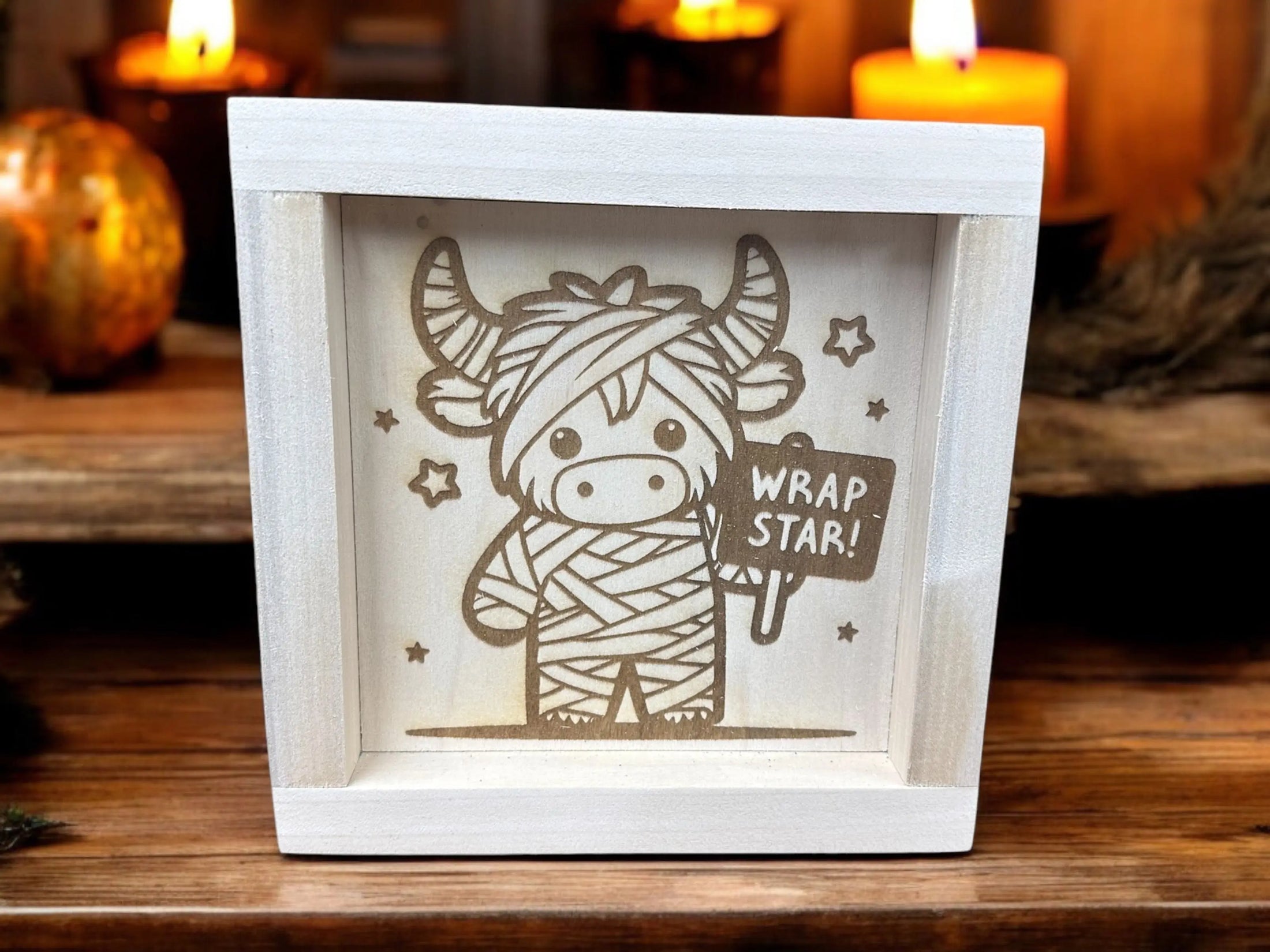 Halloween Highland Cows Wood Sign Portraits Mitten State Woodworks LLC