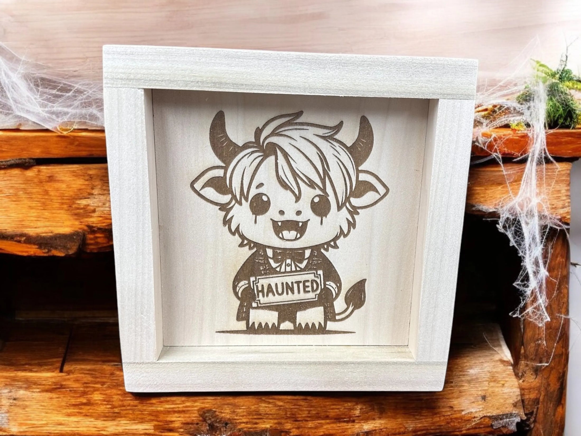 Halloween Highland Cows Wood Sign Portraits Mitten State Woodworks LLC