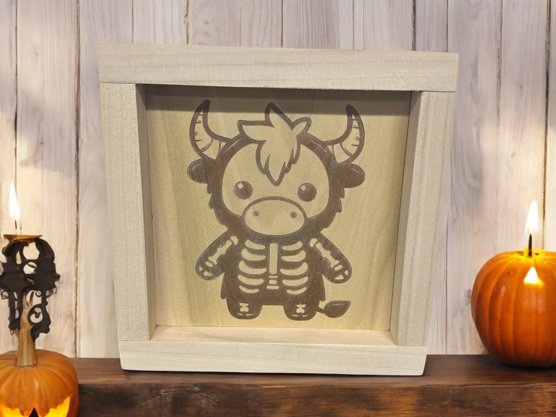 Halloween Highland Cows Wood Sign Portraits Mitten State Woodworks LLC