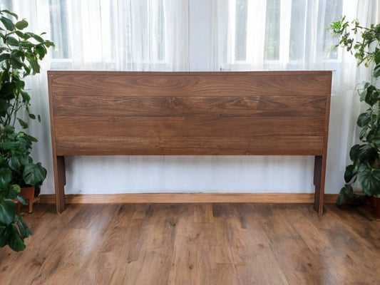 Solid Wood Wall Mount Headboard with Power Outlets and USB - Dark Walnut Mitten State Woodworks LLC