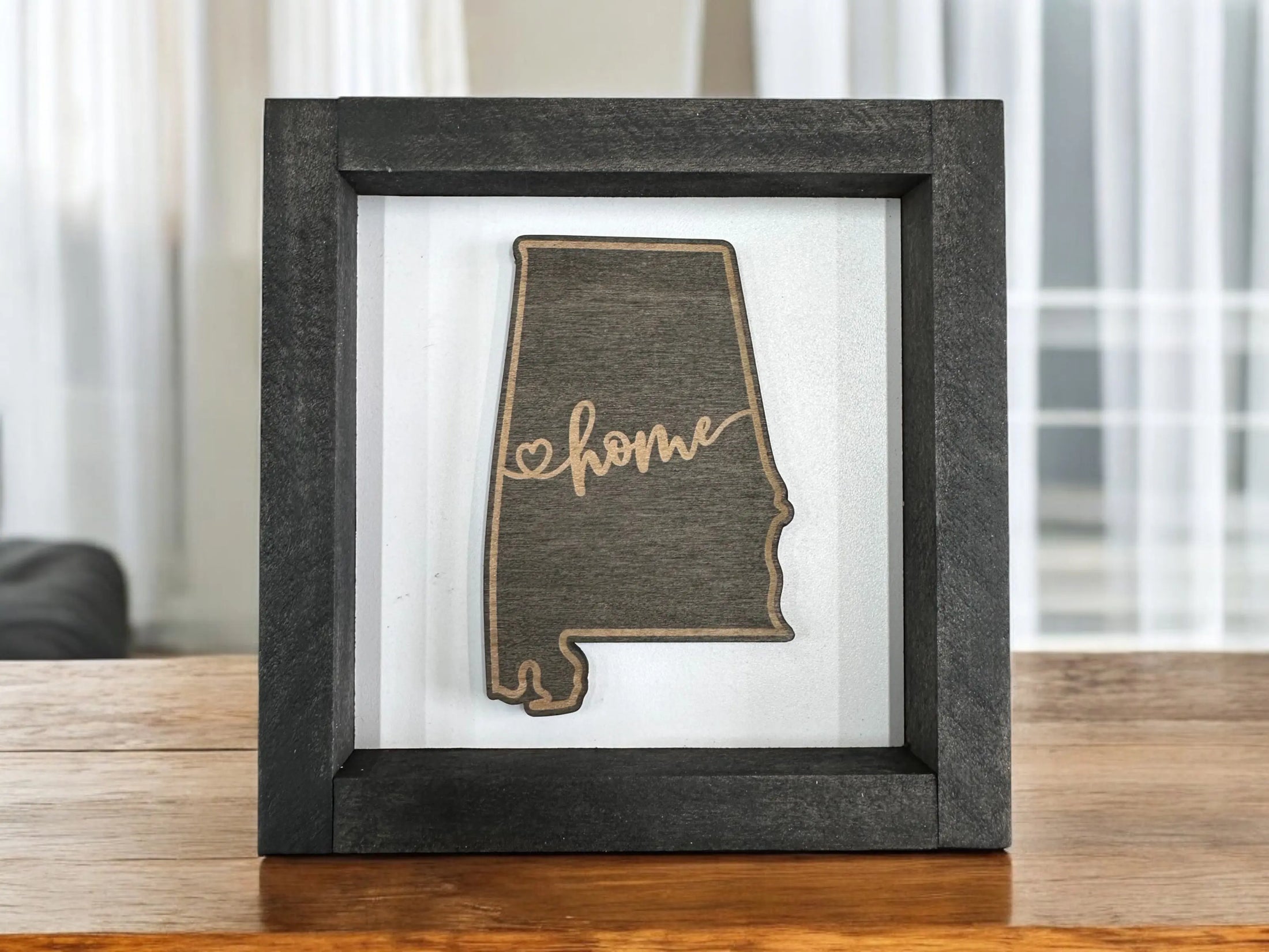 State Outline Wood Shadow Box Mitten State Woodworks LLC