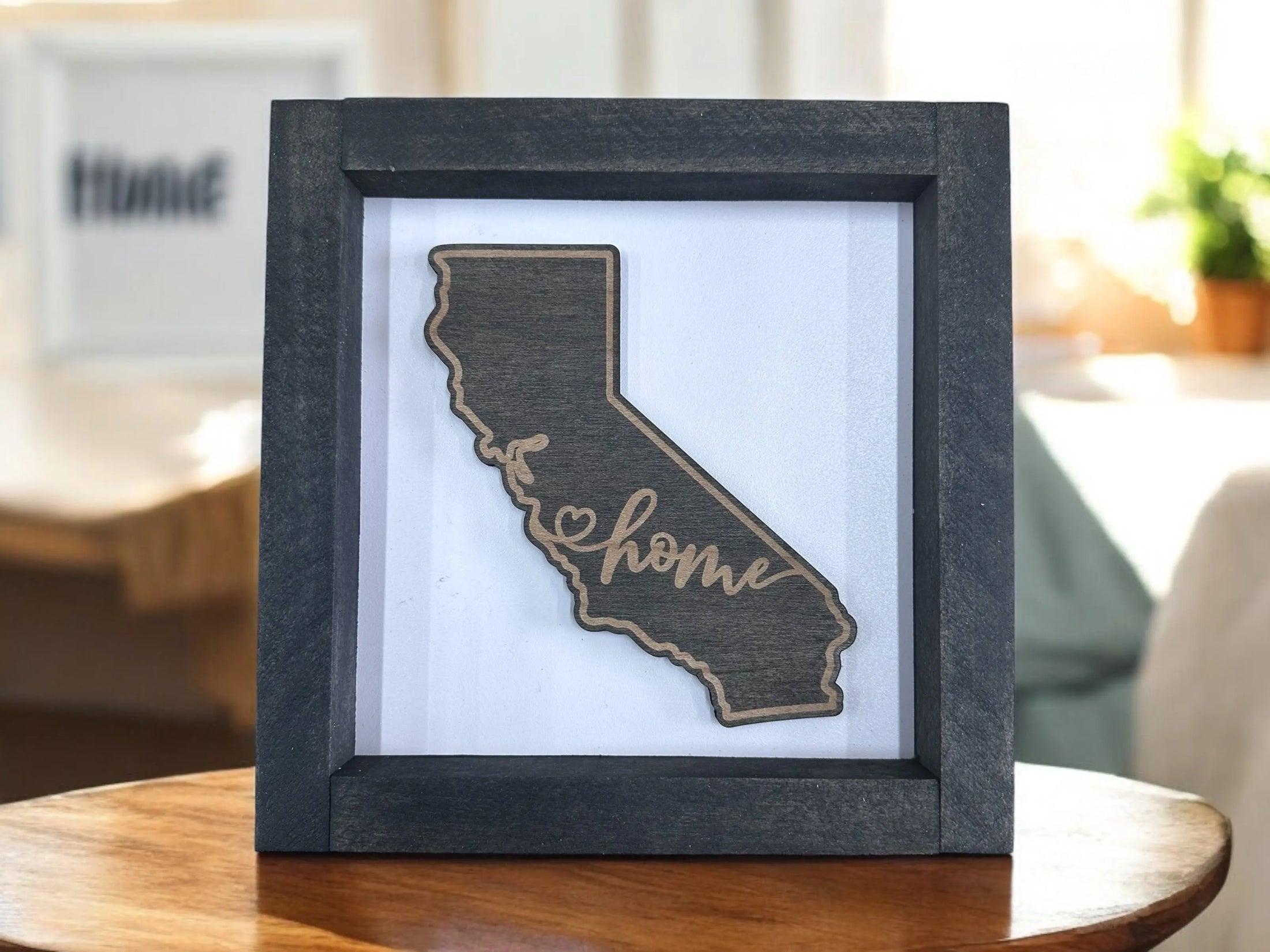 State Outline Wood Shadow Box Mitten State Woodworks LLC