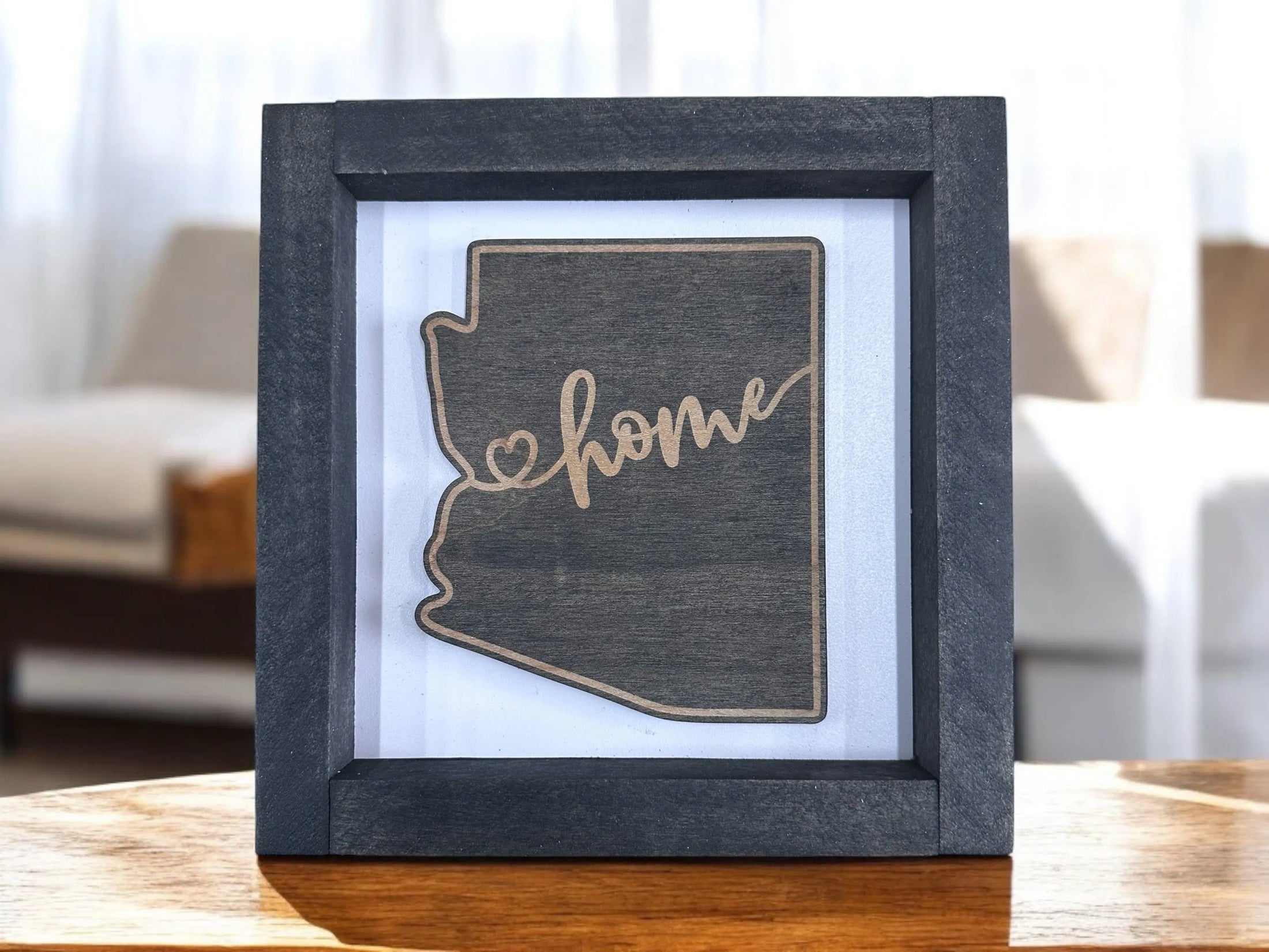 State Outline Wood Shadow Box Mitten State Woodworks LLC