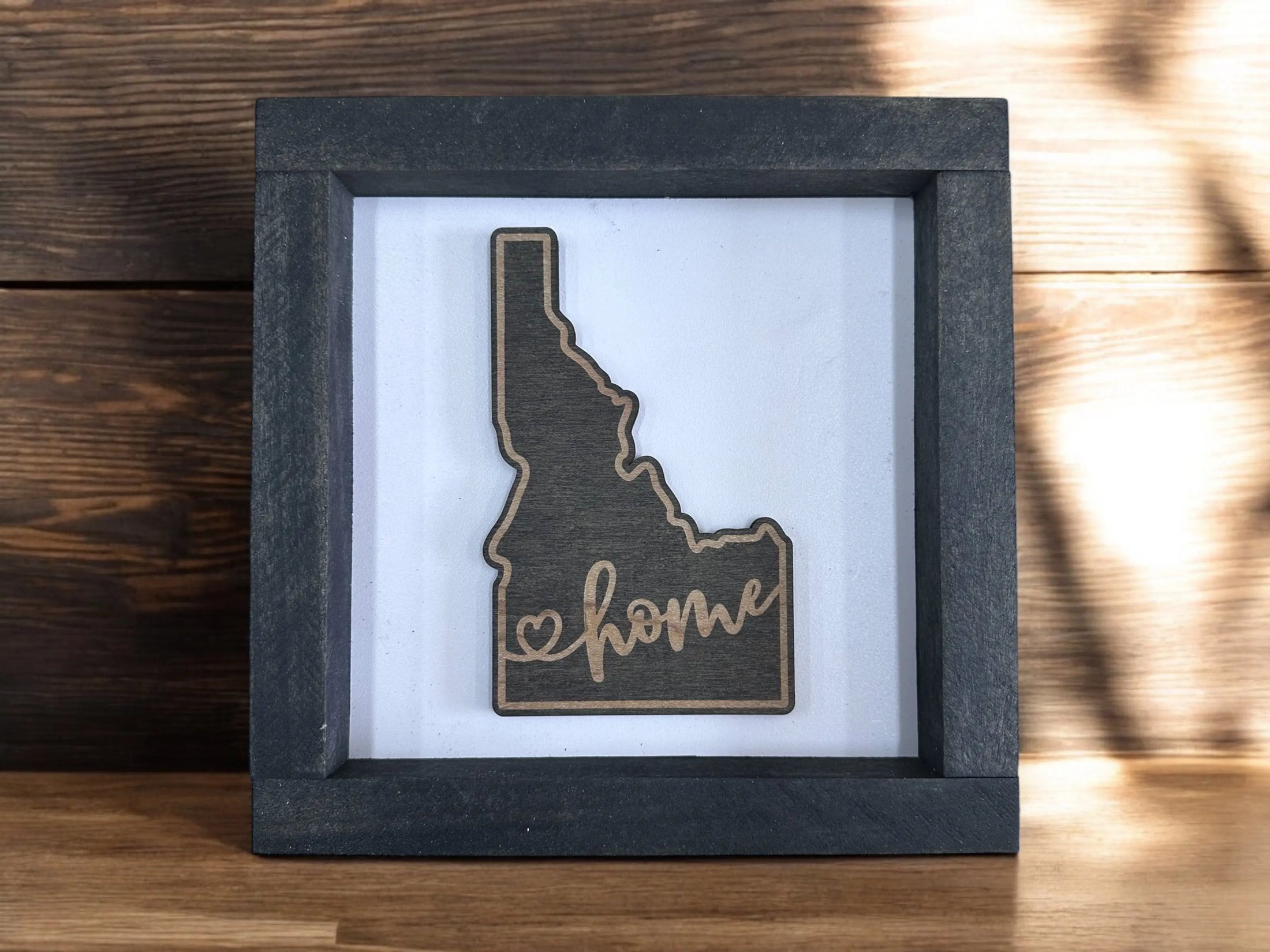 State Outline Wood Shadow Box Mitten State Woodworks LLC