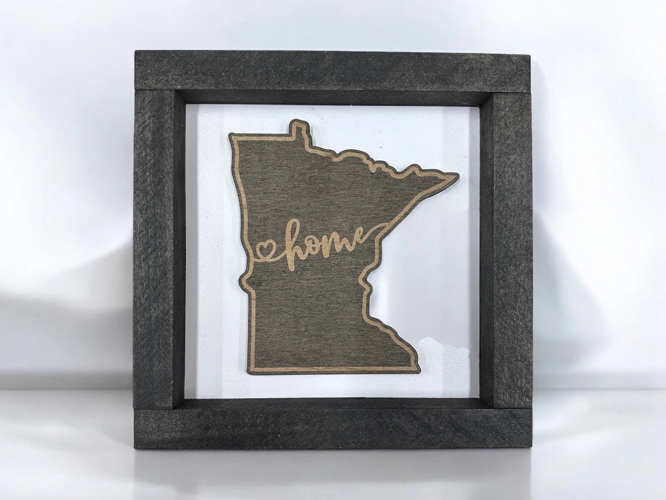 State Outline Wood Shadow Box Mitten State Woodworks LLC