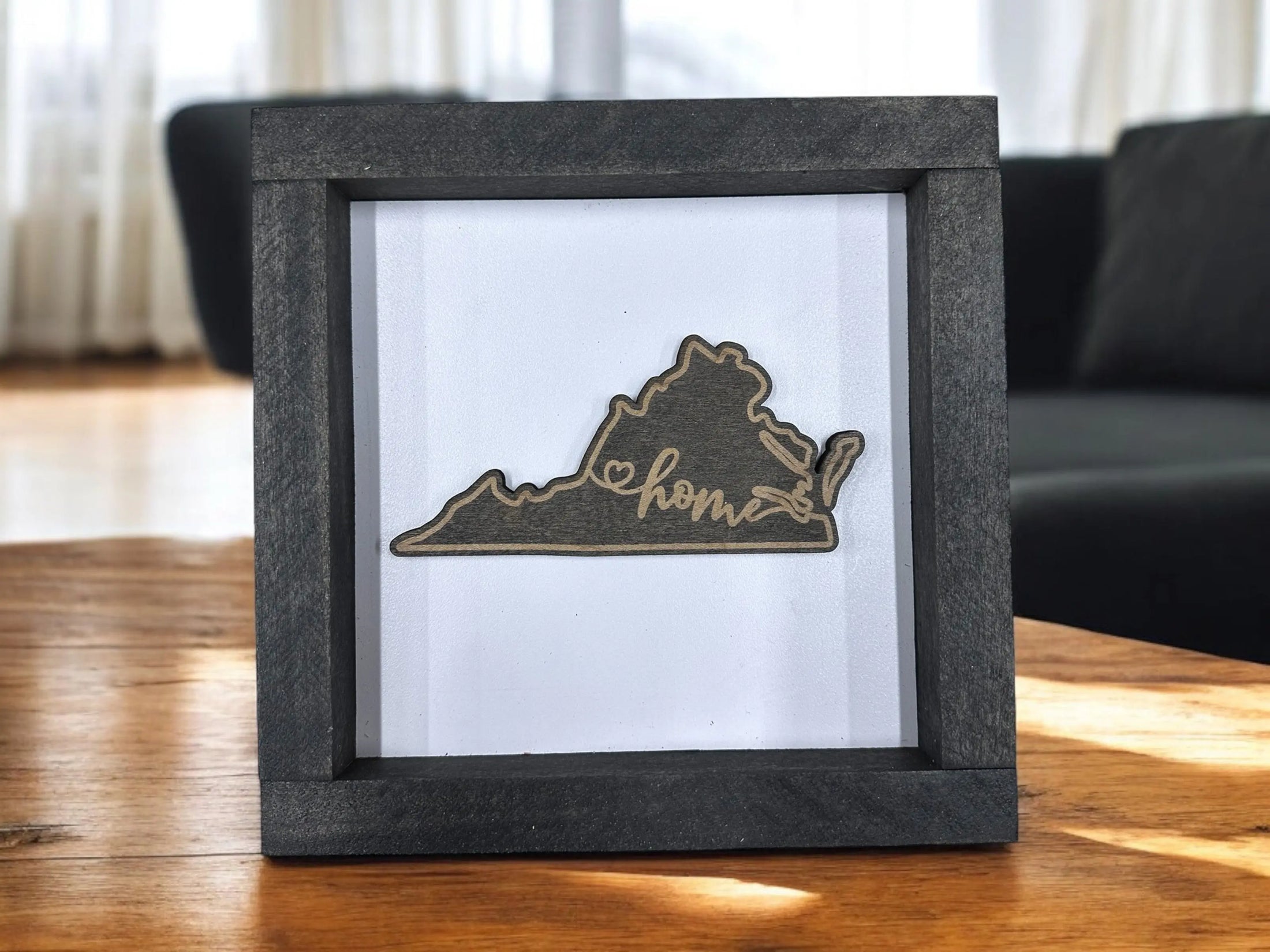 State Outline Wood Shadow Box Mitten State Woodworks LLC