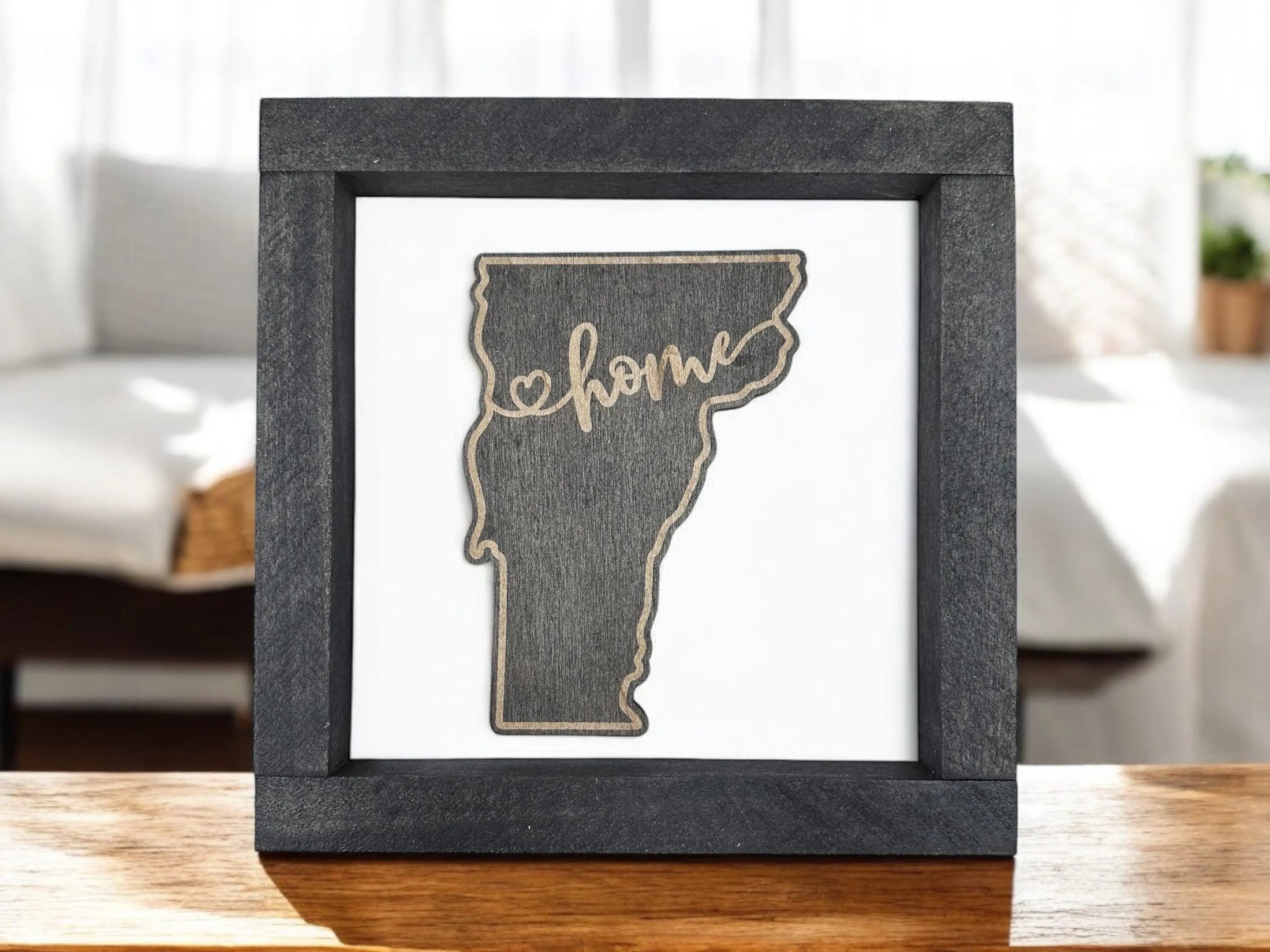 State Outline Wood Shadow Box Mitten State Woodworks LLC