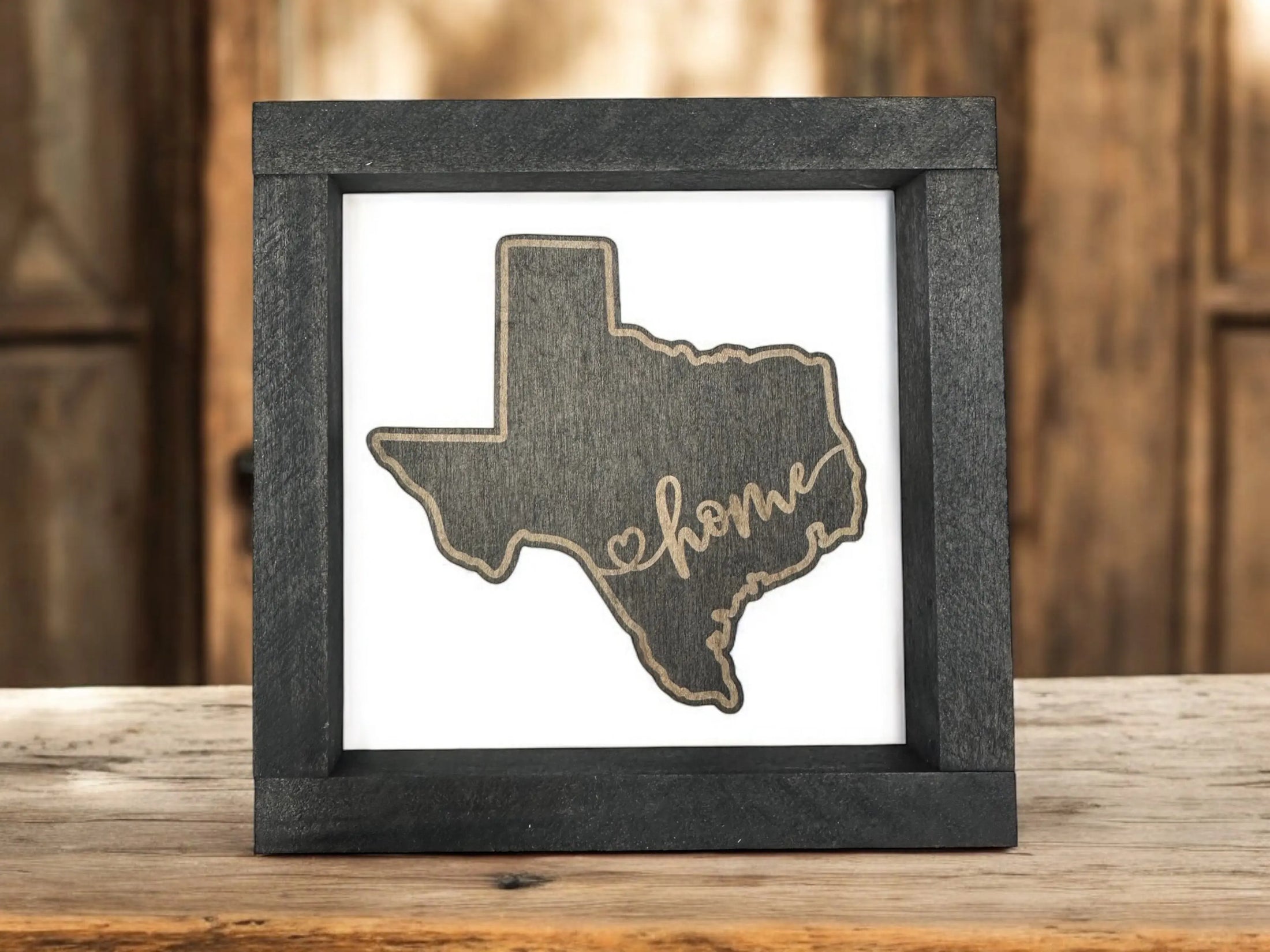 State Outline Wood Shadow Box Mitten State Woodworks LLC